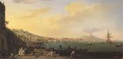 VERNET, Claude-Joseph View of Naples with Nt.Vesuvius (mk05) USA oil painting artist